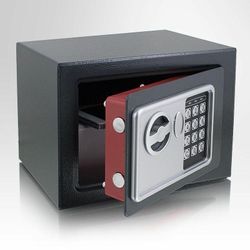 Mini Tresor Zahlenschloss elektronisch Minisafe Wandtresor Wandsafe Grau Tresor Maße(B/H/T): 230mm x 170mm x 170mm Türstärke: 3 mm - Bituxx