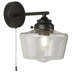 School House 1 Light Wandleuchte, Schwarz, Opalglas IP44 - Searchlight