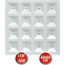 Led Panel 15W - 36W 8 Stufen Leistung 60x60cm Deckenleuchte Neutralweiß 4000K 2250lm - 5040lm Deckenpanel Decken-Lampe inkl. Trafo Eckig - Led Line