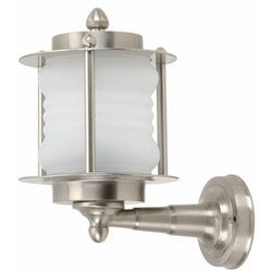 Außenleuchte Wand IP64 E27 Weiß Nickel Glas Messing Maritim Wandlampe außen