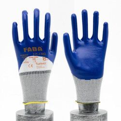 Cofi 1453 - Faba EP-1302 Nitrilbeschichtete Handschuhe 3 / 4 Beschichtung Poleyester Strickhandschuhe Arbeitshandschuhe Sicherheits-Handschuhe EN388