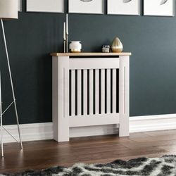 Arlington Radiator Cover MDF Modern Cabinet Slatted Grill, White, Small