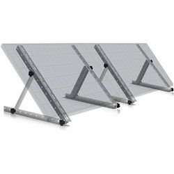 Aluminium Solarmodul Halterung, von 0 bis 90 Grad, für zwei Panele, Stützstange 56 cm - Zelsius