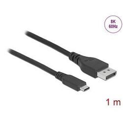 DeLOCK USB C/DisplayPort 1.4 Kabel 8 K 60 Hz 1,0 m schwarz, 1 St.