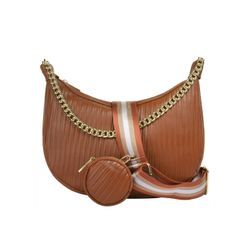 Cluty Umhängetasche Damen Leder, cognac