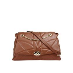 Cluty Umhängetasche Damen Leder, cognac