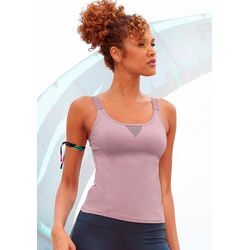 LASCANA ACTIVE Funktionsshirt pink Gr. S (36/38) für Damen. Rundhals und Mesheinsatz, Logoschriftzüge. Basic. Nachhaltig.