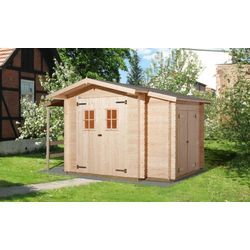 Gartenhaus Isar 19 mm Gartenhaus, Haus 200 x 200 cm, mit Anbauschrank (b 180 x t 65 cm) und Schleppd