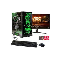 Hyrican Rockstar SET02369 Gaming-PC-Komplettsystem (27", AMD Ryzen 5 5600G, Radeon Graphics, 16 GB RAM, 1000 GB SSD, inklusive 27" Curved Monitor AOC C27G2ZE/BK), schwarz