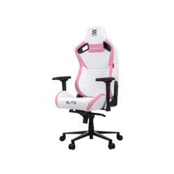 ELITE Gaming-Stuhl MERCENARY groß, ergonomisch mit Premium-Rücken- und Kopf-Nackenkissen, 48-53cm (Weiß/Pink)