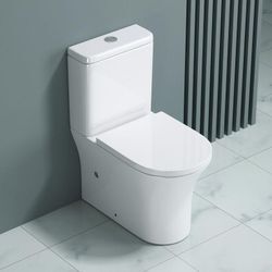 Doporro Design wc Stand304T inkl. Softclose Absenkautomatik 37x65x83cm Stand-Toilette Weiß spülrandlos - Weiß | Modell S304T