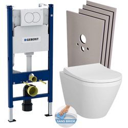 Geberit - WC-Pack Duofix Vorwandelement 112cm + Vitra Integra wc ohne Spülrand + Softclose-Sitz + Verkleidungsset