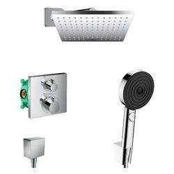 Hansgrohe - Ecostat Shape Pulsify All-in-One Unterputz-Duschset mit Kopfbrause 230 xxl + Handbrause mit 3 Strahlarten Performance