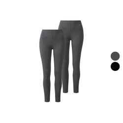 esmara® Damen Leggings, 2 Stück, mit hohem Bio-Baumwollanteil