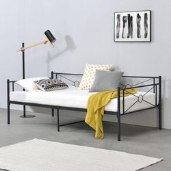 Metallbett Alvesta 90x200 cm Schwarz en.casa