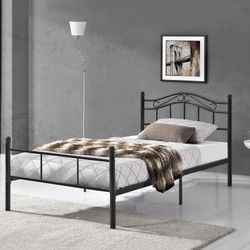 Metallbett Florenz 120x200 cm Schwarz en.casa