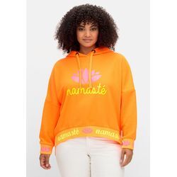 Kapuzensweatshirt mit Yoga-Frontprint, orange, Gr.48