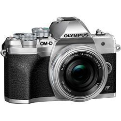 Olympus E-M10 Mark IV Systemkamera (M.Zuiko Digital ED 14‑42mm F3,5-5,6 EZ Pancake, 20,3 MP, Bluetooth, WLAN (WiFi), +BLS-50, F-5AC USB-AC Adapter, USB cable, Shoulder Strap), silberfarben