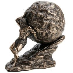 Signes Grimalt Person -Abbildungen Gott Sisyphus -Figur rollende Bronze 11x7x11cm 27362