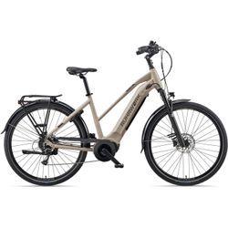 RUHRWERK E-Bike MT 800 Damen, 8 Gang Shimano Acera Schaltwerk, Kettenschaltung, Mittelmotor, 522 Wh Akku, Pedelec, Elektrofahrrad für Damen, Trekkingrad, grau