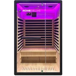 Home Deluxe - Infrarotkabine nero m - 195 x 120 cm für 2 Personen Infrarotkabine Wärmekabine Infrarotsauna Sauna