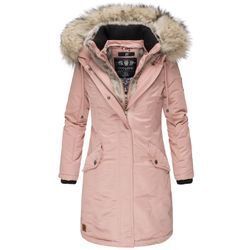 NAVAHOO Damen Warmer Wintermantel Winterparka mit Kunstfell-Kapuze Daylight