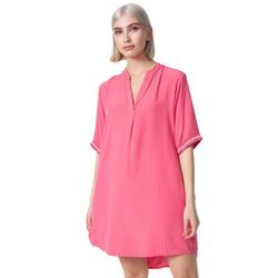 PM SELECTED Damen Longbluse Leichtes Longshirt Bluse mit Bündchen & Galonstreifen in Einheitsgröße PM23