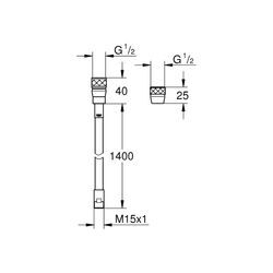 Grohe Metallbrauseschlauch chrom 46174000 46174000