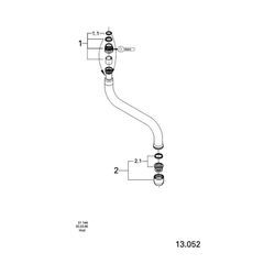 Grohe S-Auslauf chrom 13052000 Ausladung 150 mm f. Küchen-Wandbatterien M 22 x 1 13052000