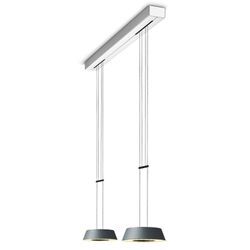 OLIGO Glance LED-Pendellampe zweiflammig grau matt