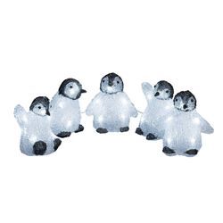 Konstsmide Christmas Fünferset LED-Acryl-Leuchtfiguren Babypinguine