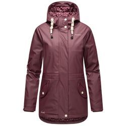 NAVAHOO Damen Warmer Regenjacke Wasserdichter Regenmantel mit Kapuze Oceans Heart