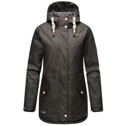 NAVAHOO Damen Warmer Regenjacke Wasserdichter Regenmantel mit Kapuze Oceans Heart