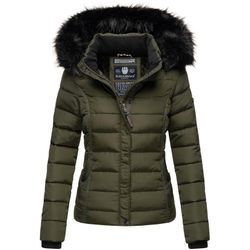 NAVAHOO Damen Steppjacke Hochwertige Winterjacke Mit Voluminöser Kunstpelz-Kapuze Miamor