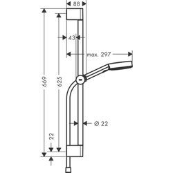 hansgrohe Brauseset Pulsify Select S 105 3jet Relaxation EcoSmart mit Brausestange 650mm chrom 24161000