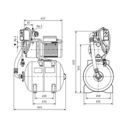 Wilo Hochdruck-Kreiselpumpe Jet HWJ 50 L 204, G 1"/Rp 1” 1,1kW 2549384