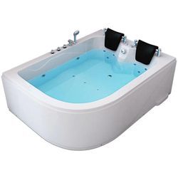 HOME DELUXE - Indoor Whirlpool für 2 Personen BLUE OCEAN XL Ausrichtung: Links, Größe: 180 x 120 cm Whirlpool Badewanne Eckbadewanne Wanne