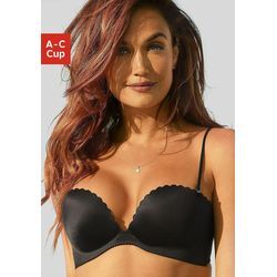 LASCANA Push-up-BH schwarz Gr. 85B. Mit Integriertem Kissen und Gel