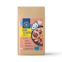 Junior Katzenfutter trocken - Huhn, Lachs - Süßkartoffel und Karotte - Kittenfutter - getreidefrei, zuckerfrei - 400g von Pets Deli