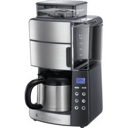 RUSSELL HOBBS Kaffeemaschine mit Mahlwerk Grind & Brew 25620-56, 1,25l Kaffeekanne, Papierfilter 1x4, mit Thermokanne, grau|silberfarben