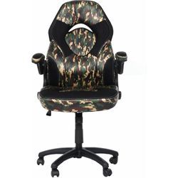 Neuwertig] Bürostuhl HHG 585, Drehstuhl Gamingstuhl, ergonomisch, verstellbare Armlehne, Kunstleder camouflage-schwarz