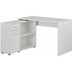 Finebuy - Design Eckschreibtisch mit Regal 120 x 75,5 x 106,5 cm, Moderner Büro-Schreibtisch, Computer-Tisch Arbeitszimmer, Winkelschreibtisch Home