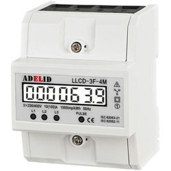 Adelid - Wechselstromzähler din Hutschiene digital lcd mid 3-Phasen S0 Interface Signalleuchte 10(100)A