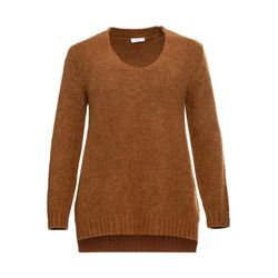 Strickpullover mit V-Ausschnitt in weicher Qualität, cognac, Gr.56/58