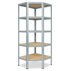 shelfplaza® HOME Eckregal 180x70x40cm in verzinkt mit 5 Böden