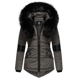 NAVAHOO Damen Winterjacke edle Steppjacke mit Schwarzem Kunstpelzkragen Nirvana