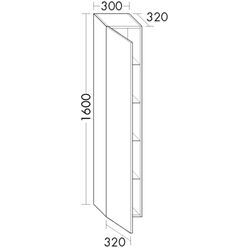 Burgbad Hochschrank Orell Melamin 1600x320x320 Tectona Dekor Zimt, HSEQ032LF3432 HSEQ032LF3432