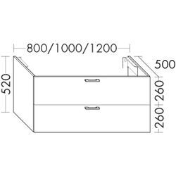 Burgbad Waschtischunterschrank Sys30 PG2 Echo 520x1200x500 Nussbaum Dekor Samt, WUYU120F2751 WUYU120F2751