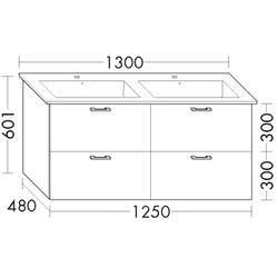 Burgbad Waschtischunterschrank zu Keramik-Waschtisch Sys30 PG4 Sana 601x1250x480 Schilf Ultramatt, W WVMM125F5768