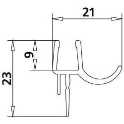 Kermi 97101 2x Dichtleiste FX 1845 14B, Länge: 985 mm, 2534058 2534058